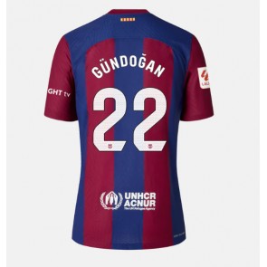 Barcelona Ilkay Gundogan #22 Replika Hjemmebanetrøje Dame 2023-24 Kortærmet